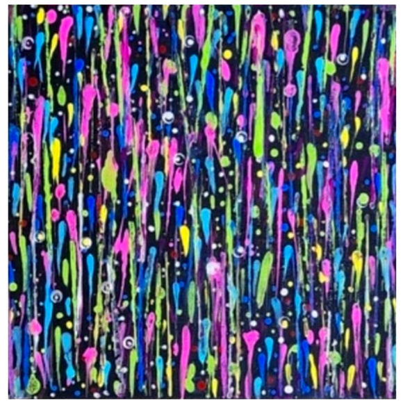 Hand Crafted Textured Abstract Design 12x12 Inches Canvas Picture - Picture 2 of 4